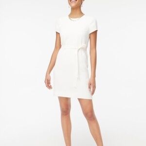 Cream J.Crew Factory Sheath Dress with Tie NWT